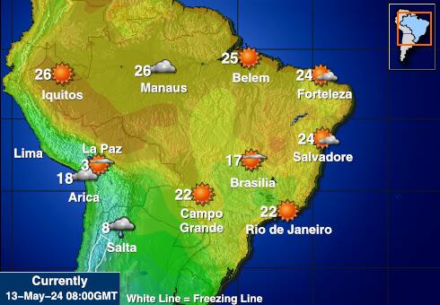Перу Временска прогноза, Температура, Карта 