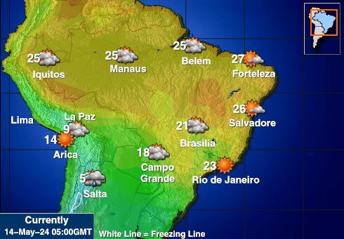 Peru Vejret temperatur kort 