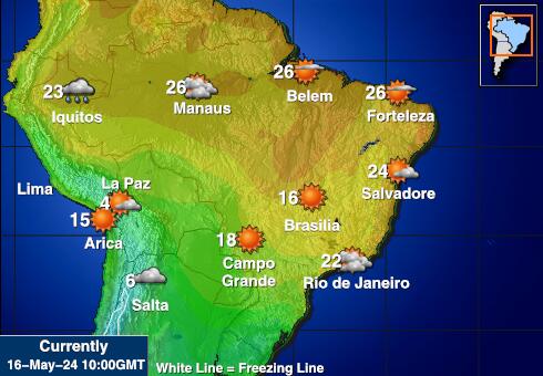 Peru Temperatura Mapa pogody 