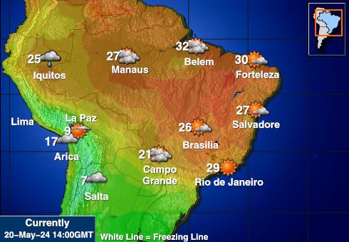 Peru Weer temperatuur kaart 