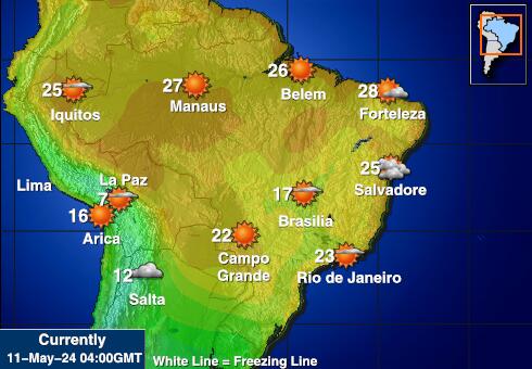Peru Időjárás hőmérséklet térképen 