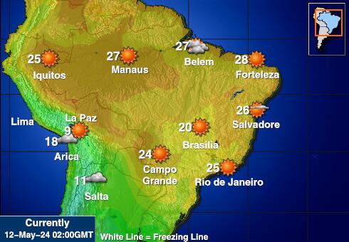 Перу Карта погоды Температура 