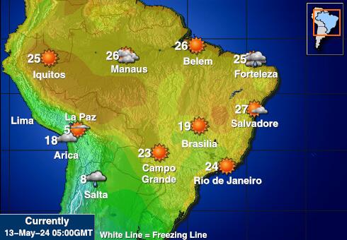 Peru Wetter Temperaturkarte 