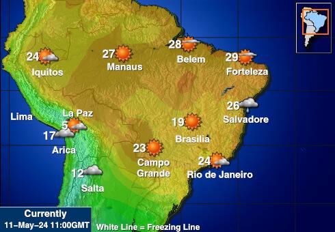 Peru Mapa teplôt počasia 