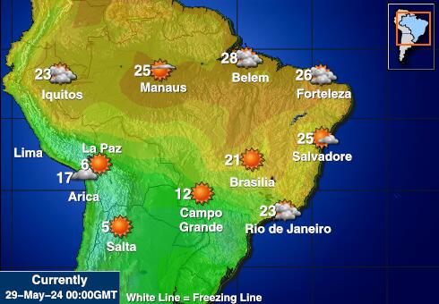 Peru Peta Suhu Cuaca 