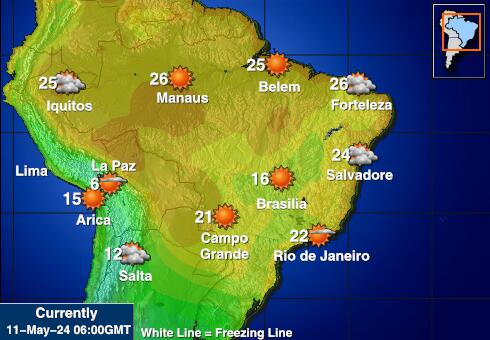 Peru Weer temperatuur kaart 