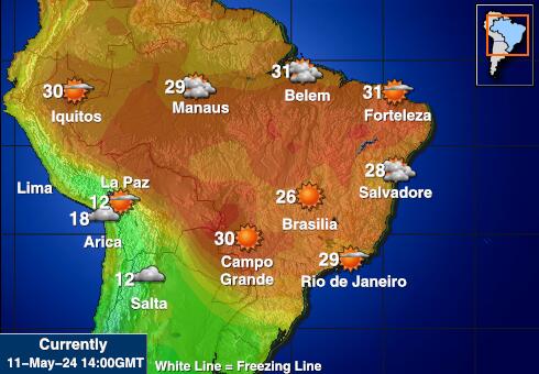 Peru Peta suhu cuaca 