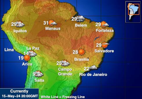Peruu Ilm temperatuur kaart 