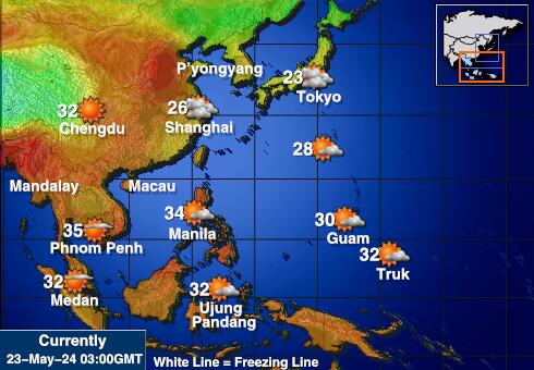 Φιλιππίνες Θερμοκρασία Καιρός χάρτη 