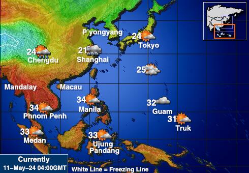 الفلبين خريطة درجة حرارة الطقس 