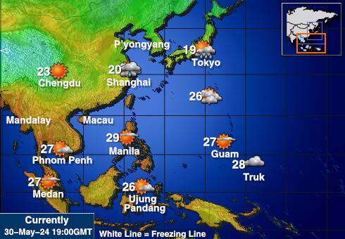 Филиппины Карта погоды Температура 