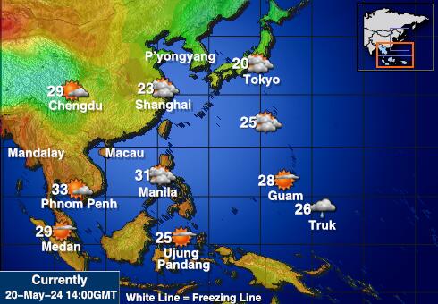 Filipine Harta temperaturii vremii 