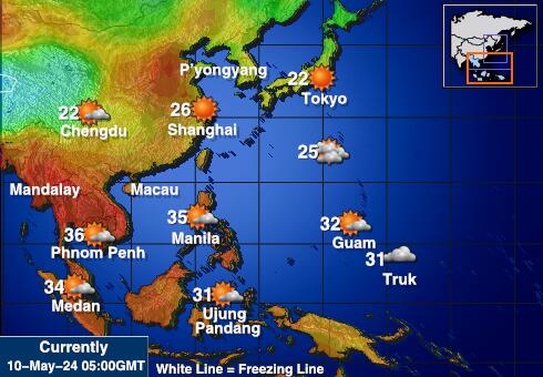 ฟิลิปปินส์ แผนที่อุณหภูมิสภาพอากาศ 