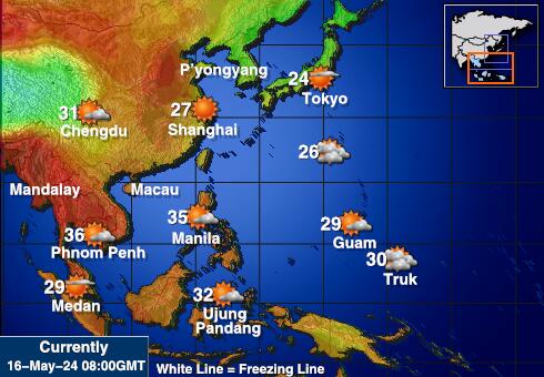Filipinas Mapa de temperatura Tiempo 