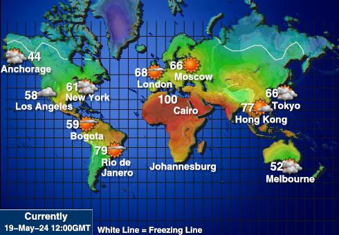 Pitcairn Bản đồ nhiệt độ thời tiết 