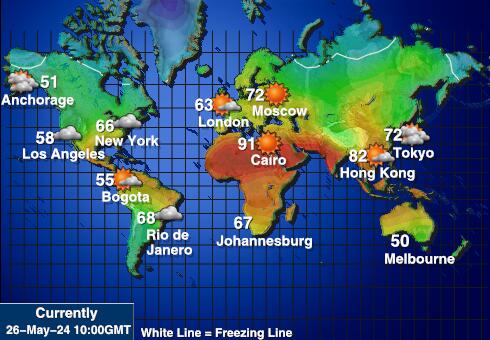 Pitcairn Ilm temperatuur kaart 