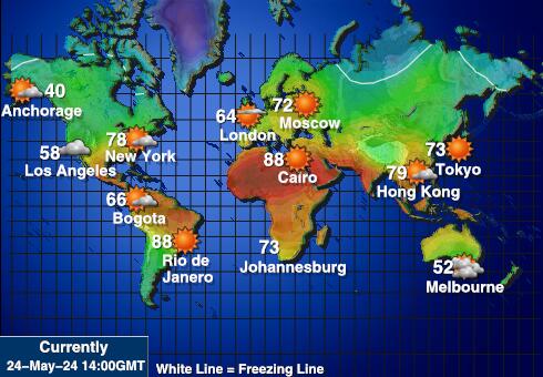 Pitcairn Sää lämpötila kartta 