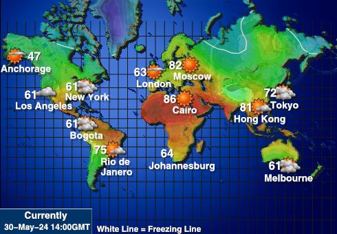 گہرا جزیرے موسم درجہ حرارت کا نقشہ 