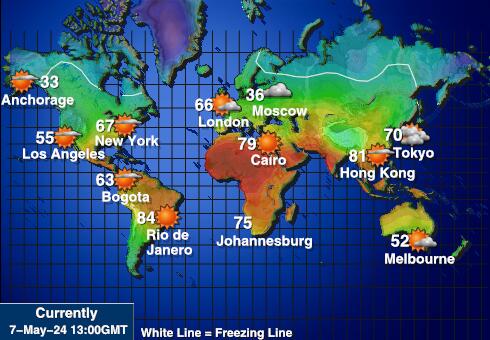 Pitcairn Mapa temperatura Tempo 