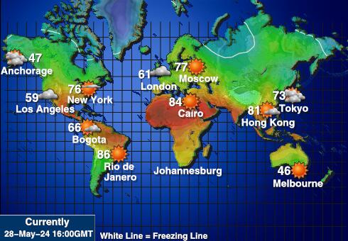 Pitcairn Mapa de temperatura Tiempo 