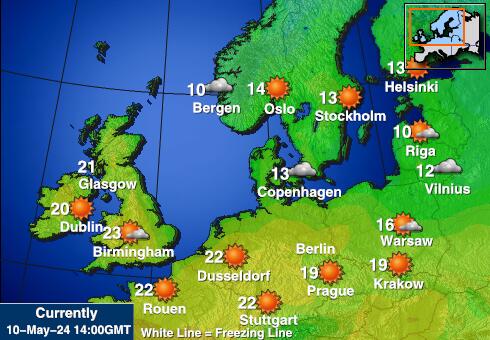 Poland Peta suhu cuaca 