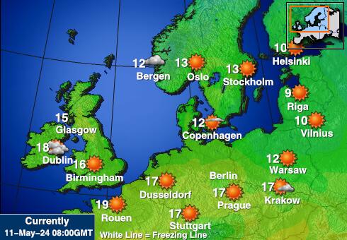 Polen Vejret temperatur kort 