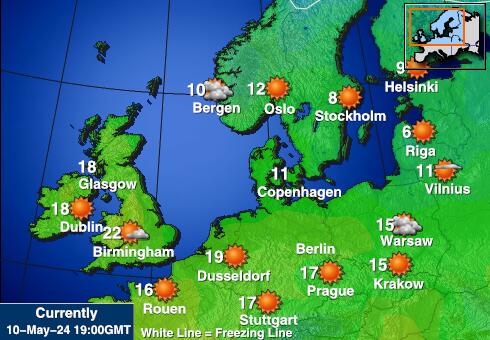 Ba Lan Bản đồ nhiệt độ thời tiết 