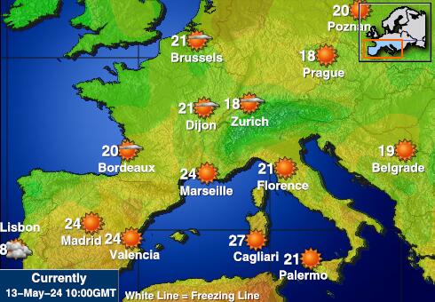 Portugali Sää lämpötila kartta 