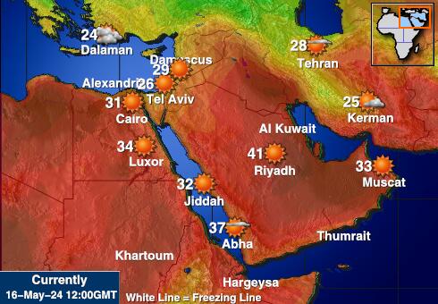 Katar Mapa počasí teplota 