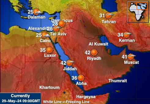 Katar Mapa de temperatura Tiempo 
