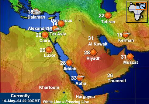 Qatar Peta suhu cuaca 