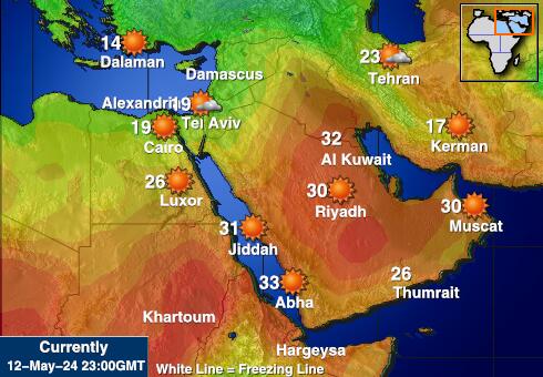 Qatar Sää lämpötila kartta 