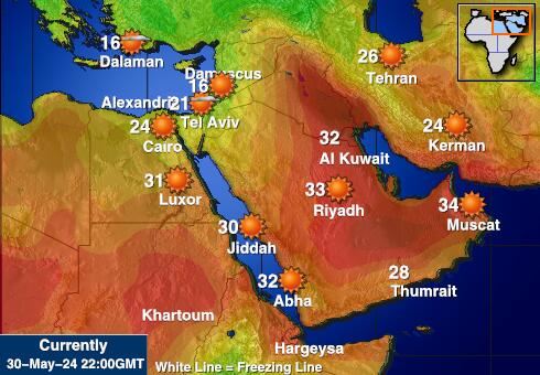 Катар Температурна карта за времето 