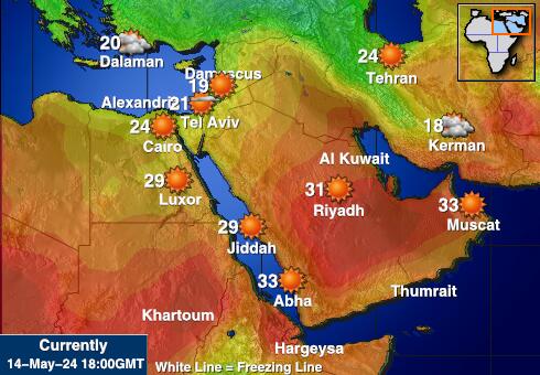 Qatar Carte des températures de Météo 