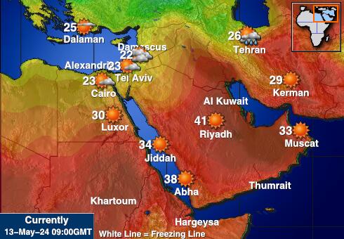Qatar Været temperatur kart 