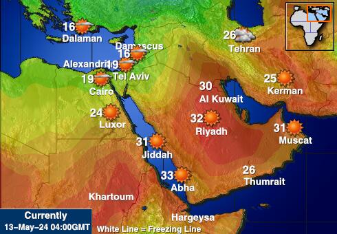 Katar Vreme Temperatura Zemljevid 
