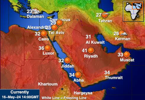 Катар Карта погоды Температура 