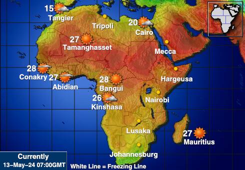 Réunion Weather Temperature Map 
