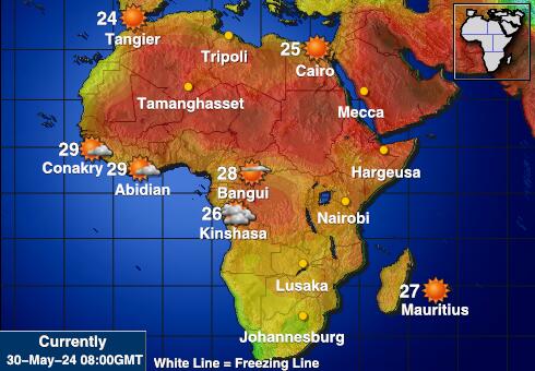 Réunion Sää lämpötila kartta 