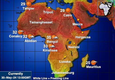 留尼旺岛 天气温度图 