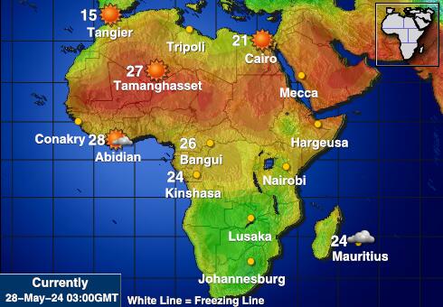 Réunion Ilm temperatuur kaart 