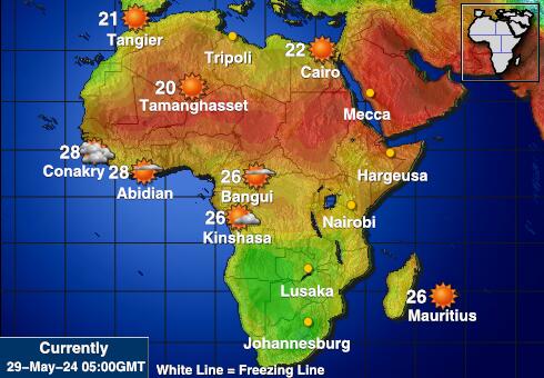 Réunion Mapa počasí teplota 
