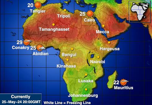 Réunion Hava sıcaklığı haritası 