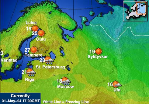 Rumænien Vejret temperatur kort 