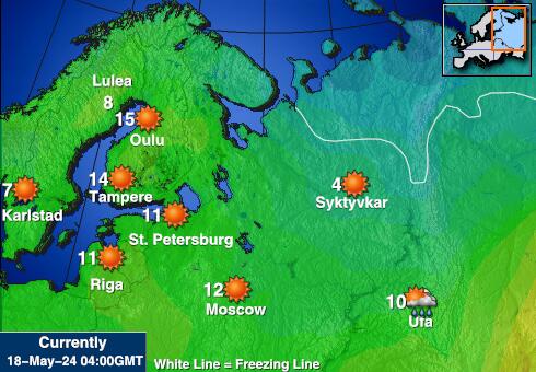 Rumeenia Ilm temperatuur kaart 