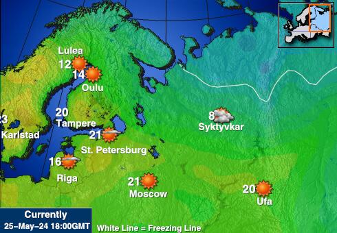 Roemenië Weer temperatuur kaart 