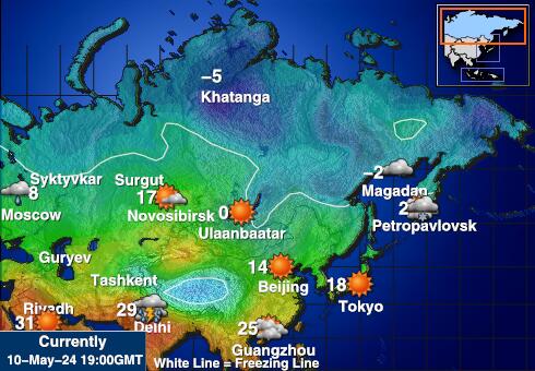 Venäjä Sää lämpötila kartta 