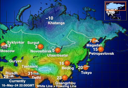 Rusia Peta suhu cuaca 