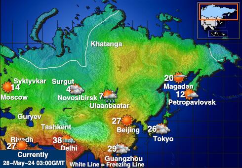 Venemaa Ilm temperatuur kaart 