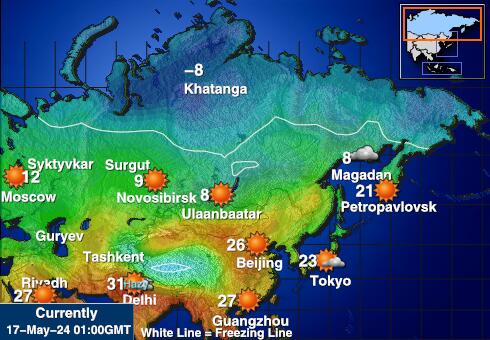 Rosja Temperatura Mapa pogody 